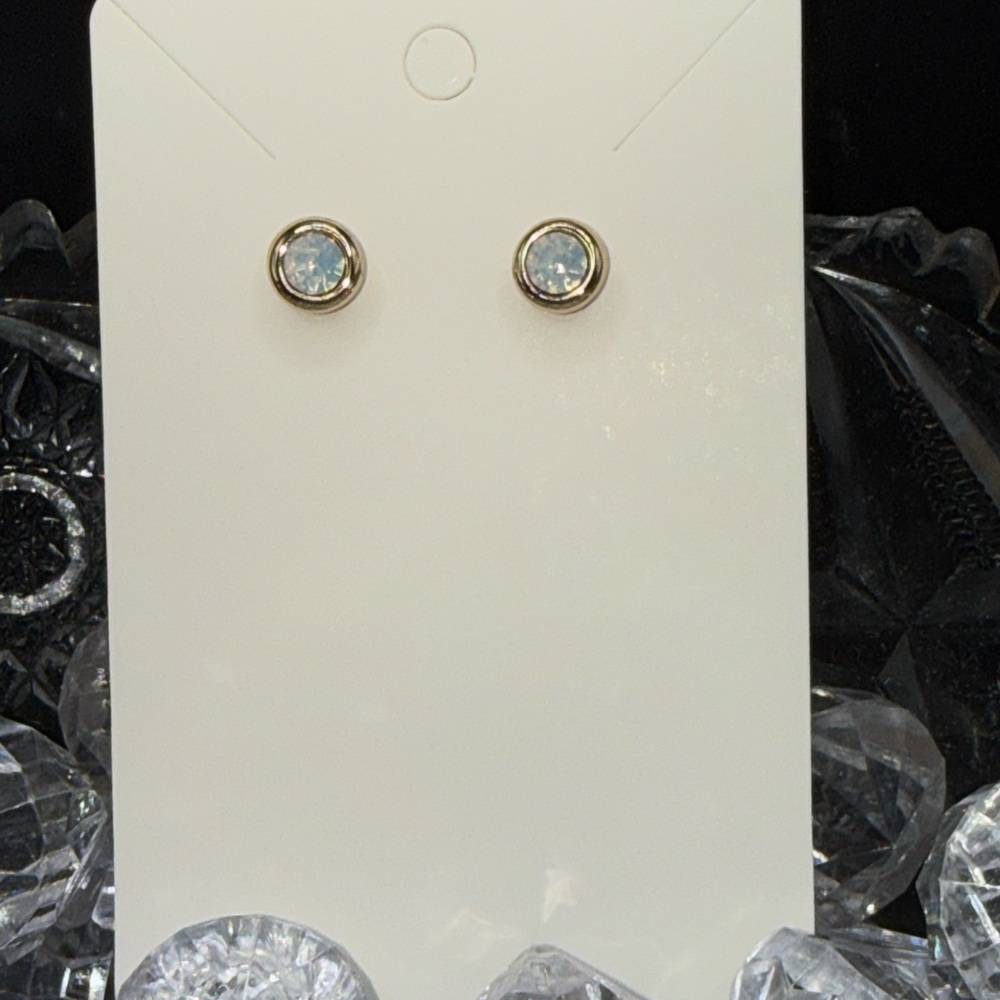 Gold and opaque stone  Stud Earrings beautiful